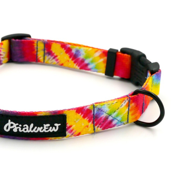 Obroża dla Psa Regulowana Tie Dye Psiakrew, szer. 2 cm, mały pies, okucia czarne