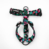 Harness for Dog, Model Tropical Monstera Guard Harness, black extras