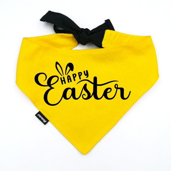 Personalisiertes gelbes Bandana für Hunde Happy Easter Psiakrew