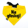Bandana for Dog NIE GŁASKAJ! Psiakrew, personalized tied handkerchief, yellow bandana scarf
