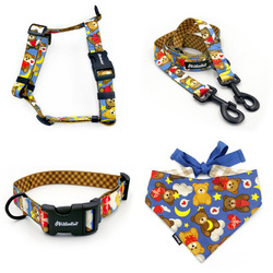 ZUBEHÖRSATZ. Großer Hund. Teddy Bear Psiakrew - Serie; Halsband, Geschirr, Leine,  Bandana