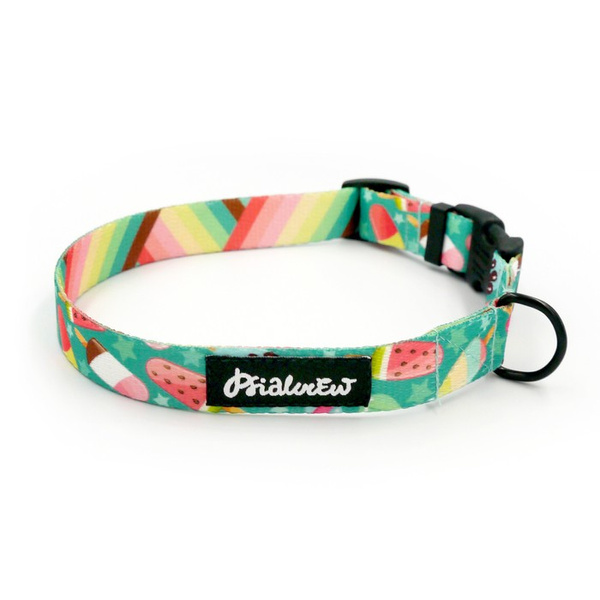 Verstellbares Hundehalsband Ice Ice Baby Psiakrew, Breite 2 cm, kleiner Hund, schwarze Beschläge