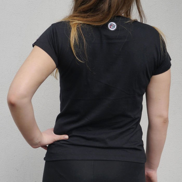 Koszulka Bull Terrier Ewolucja, damska koszulka z bulterierem Psiakrew