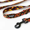 Dog Leash Dog On Fire width 2.5 cm, 1" wide, big black snap hook