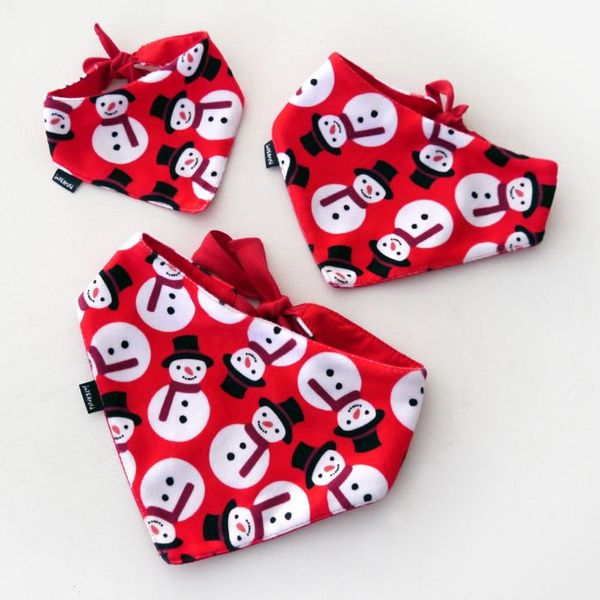 Premium Dog Bandana Snowman handkerchief style to tie around your pet’s neck