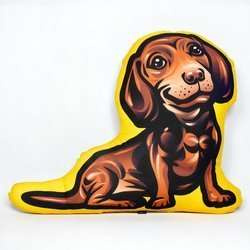 Decorative Dog Pillow Cushion Dachshund Brown cuddly mascot