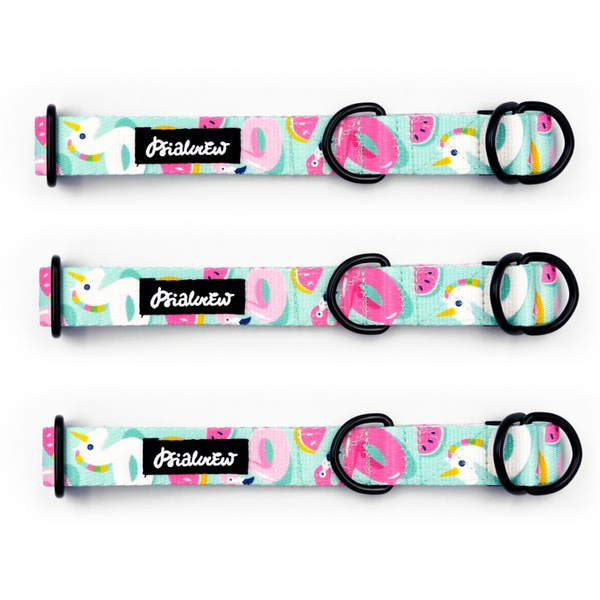 Half-choke collar Azure Pool Psiakrew, 2.5 cm wide, medium and big dogs, black extras