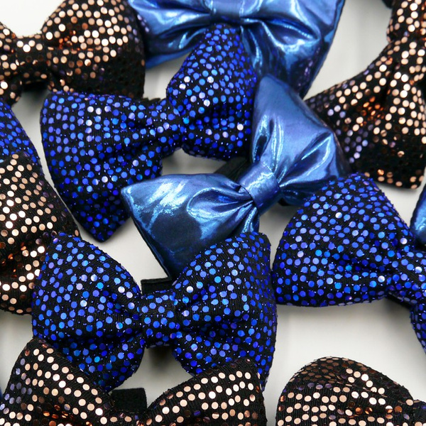 Glitter Disco party bow tie for a dog; carnival New Year's Eve decorative bow Psiakrew