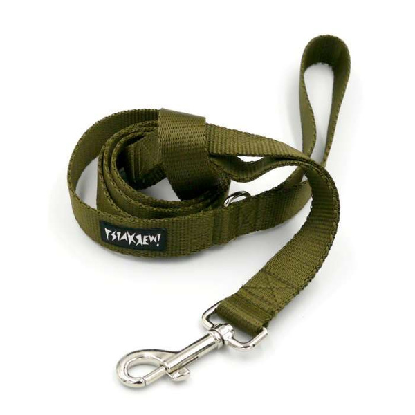 Dog Leash Khaki width 2.5 cm, 1"  wide, snap hook glossy nickel 7cm