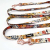 Dog Leash Forest Treasures width 2.5 cm, 1"  wide. pink gold, big snap hook 8 cm