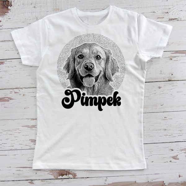 Personalisiertes Weiß kurzärmeliges Psiakrew-T-Shirt für Damen mit dem Bild Ihres Haustieres