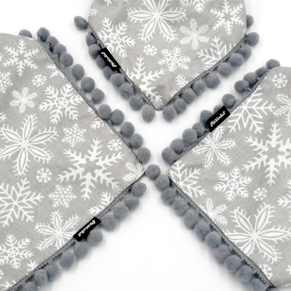 Bandamka świąteczna dla psa, wiązana chusteczka, popielata w gwiazdki bandana apaszka Snow