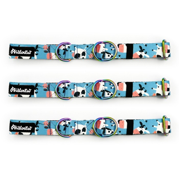 Halbes Würgehalsband Spotted Cow Psiakrew 2,5 cm für mittelgroße und größere Hunde
