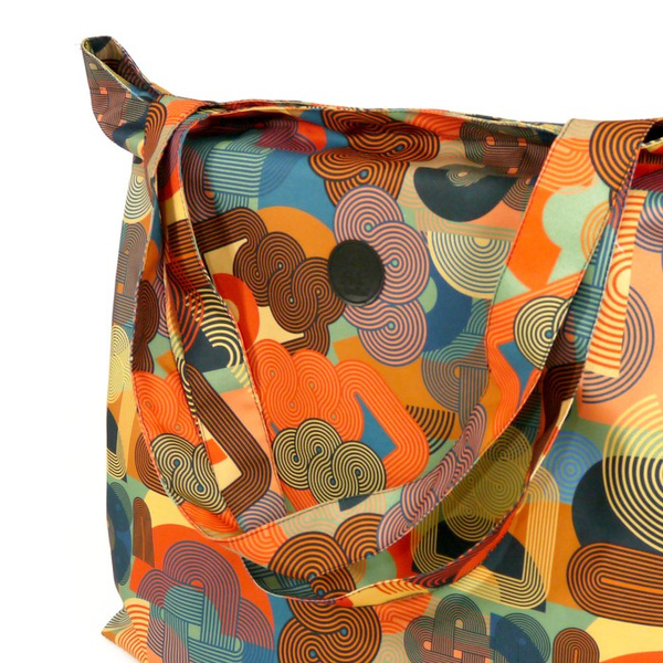 Large Shoulder Bag Geo Snake Psiakrew, voluminous colorful bag