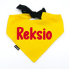 Bandana with the name of the Dog Psiakrew, personalized tied handkerchief, yellow bandana scarf