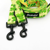 Dog Leash Green Frogs width 2.5 cm, 1"  wide, snap hook black 6cm