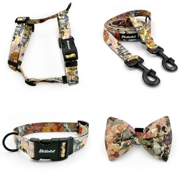 ACCESSORY KIT. Big dog. Forest Treasures Psiakrew Series; Collar, Harness, Leash, Bow tie