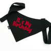 Bandana IT'S MY BIRTHDAY Psiakrew, personalizowana wiązana chusteczka, czarna bandana apaszka