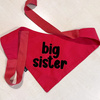 Dog Bandana BIG SISTER Psiakrew, personalized tied handkerchief, red bandana scarf