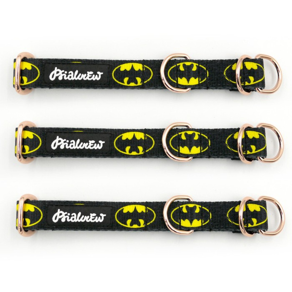 Half-Choke-Halsband BatDog, 2 cm breit, für kleine Hunde, goldene Accessoires