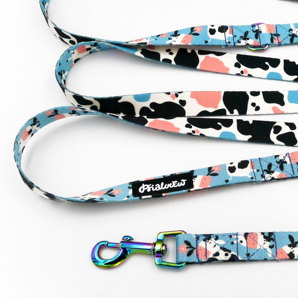 Hundeleine Spotted Cow Psiakrew Breite 2 cm, Holo Karabinerhaken 6 cm