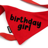 Bandana dla psa BIRTHDAY GIRL Psiakrew, personalizowana chusteczka, czerwona bandana apaszka