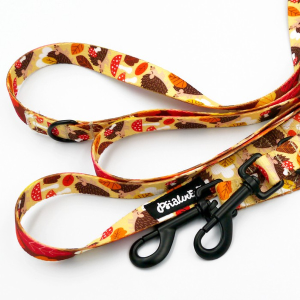 Long Dog Leash Hedgehog Dreamer width 2 cm (0.78")  wide, black snap hook 7 cm