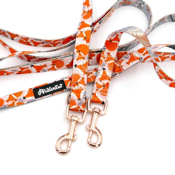 Hundeleine Foxy Lady Psiakrew Breite 2 cm, Roségold Karabinerhaken 6 cm