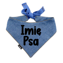Bandana Denim z imieniem Psa Psiakrew, personalizowana wiązana chusteczka