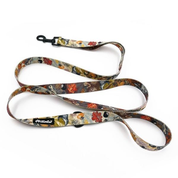 Dog Leash Forest Treasures width 2.5 cm, 1"  wide, black snap hook 6 cm