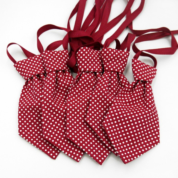 Weihnachtskrawatte für einen Hund, burgunderrot mit Punkten Psiakrew