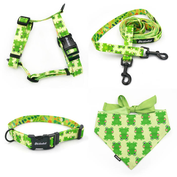 Green Frogs Psiakrew Bandana, gebundenes Taschentuch, Baumwollschal
