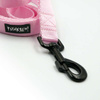 Dog Leash light pink width 2.5 cm, 1"  wide, black snap hook 8cm