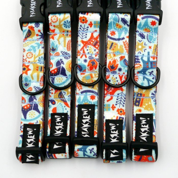 Dog Collar Psiakrew Winter Folk, 2 cm 0.78" wide, for smaller dogs