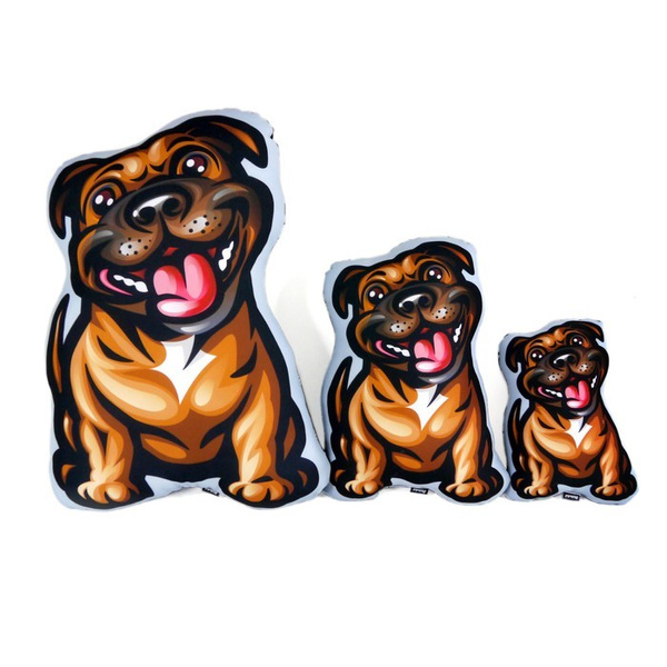 Poduszka Pies Staffordshire Bull Terrier Brązowy Psiakrew Przytulanka Maskotka Zabawka Pluszak