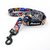 Walking leash for Dog Día de los Muertos Psiakrew, width 2 cm, black snap hook 6 cm