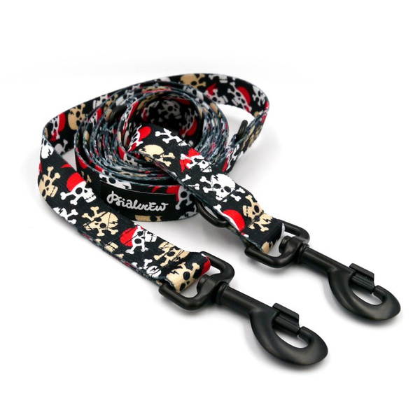 Dog Leash Pirates width 2.5 cm, 1"  wide, big black snap hook