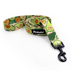 Dog Leash Guacamole Time Psiakrew width 2.5 cm, 1"  wide, black snap hook 6 cm