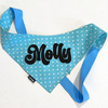 Personalized Turquoise Bandana with the name of the Dog Psiakrew