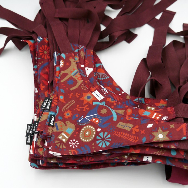 Christmas Dog Bandana Winter Folk Dog handkerchief style to tie around your pet’s neck