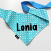 Personalizowana Turkusowa Bandana z imieniem Psa Psiakrew apaszka w groszki