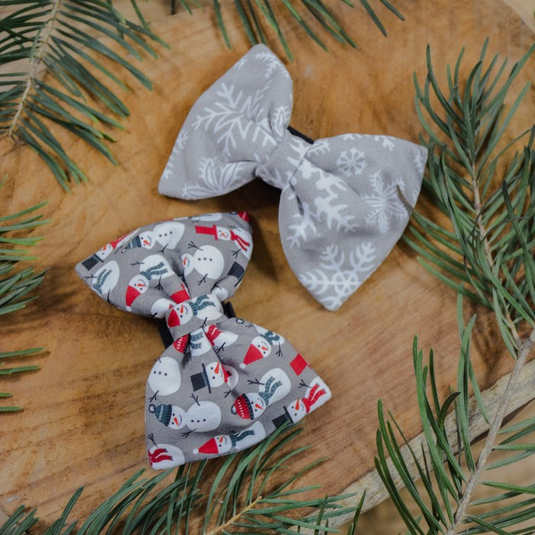 Dog Bow Tie, gift for dog, Pet Bow Tie, Bowtie, Collar Attachment, model Snowman