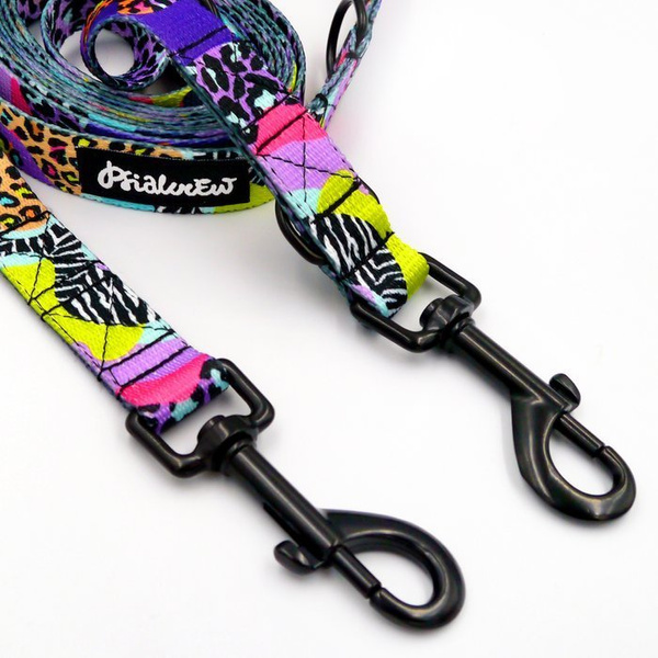 Long Dog Leash Crazy Leopard width 2 cm (0.78") wide, , black snap hook