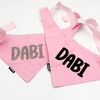 Bandana with the name of the Dog Psiakrew, personalized tied handkerchief, pink bandana scarf
