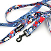Dog Leash Penguin Winter width 2.5 cm, 1"  wide, black snap hook 6 cm