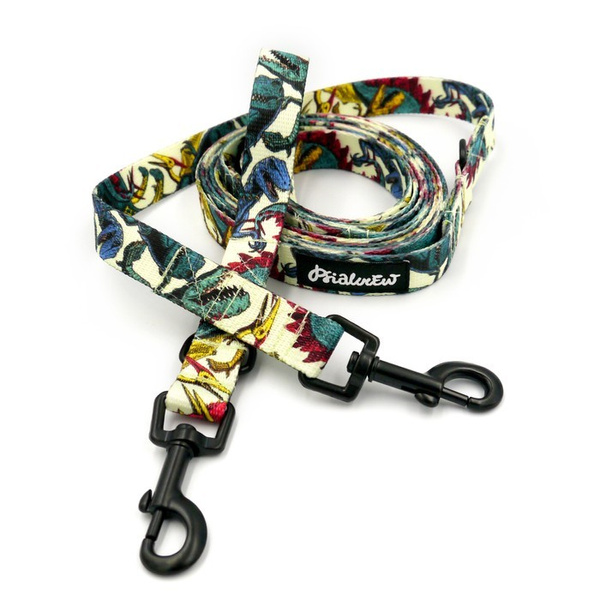 Hundeleine Jurassic Bark Psiakrew Breite 2 cm breit, schwarzer Karabinerhaken 6 cm