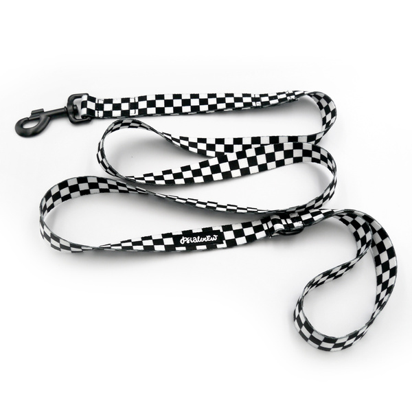 Hundeleine Checker Psiakrew Breite 2,5 cm, 1" breit, kräftiger schwarzer Karabiner 8cm