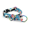 "Spotted Cow" Half-choke Dog Collar by Psiakrew 3 cm wide, holo extras