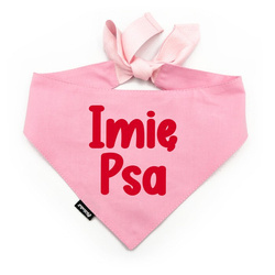 Bandana z imieniem Psa Psiakrew, personalizowana wiązana chusteczka, różowa apaszka