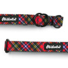 Half-choke collar Tartan Psiakrew, 2.5 cm wide, medium and big dogs, black extras